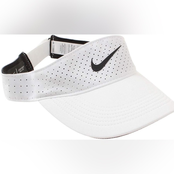 Nike Unisex Tennis Visor White Perforated Golf Athletic Sporty - Picture 1 of 7